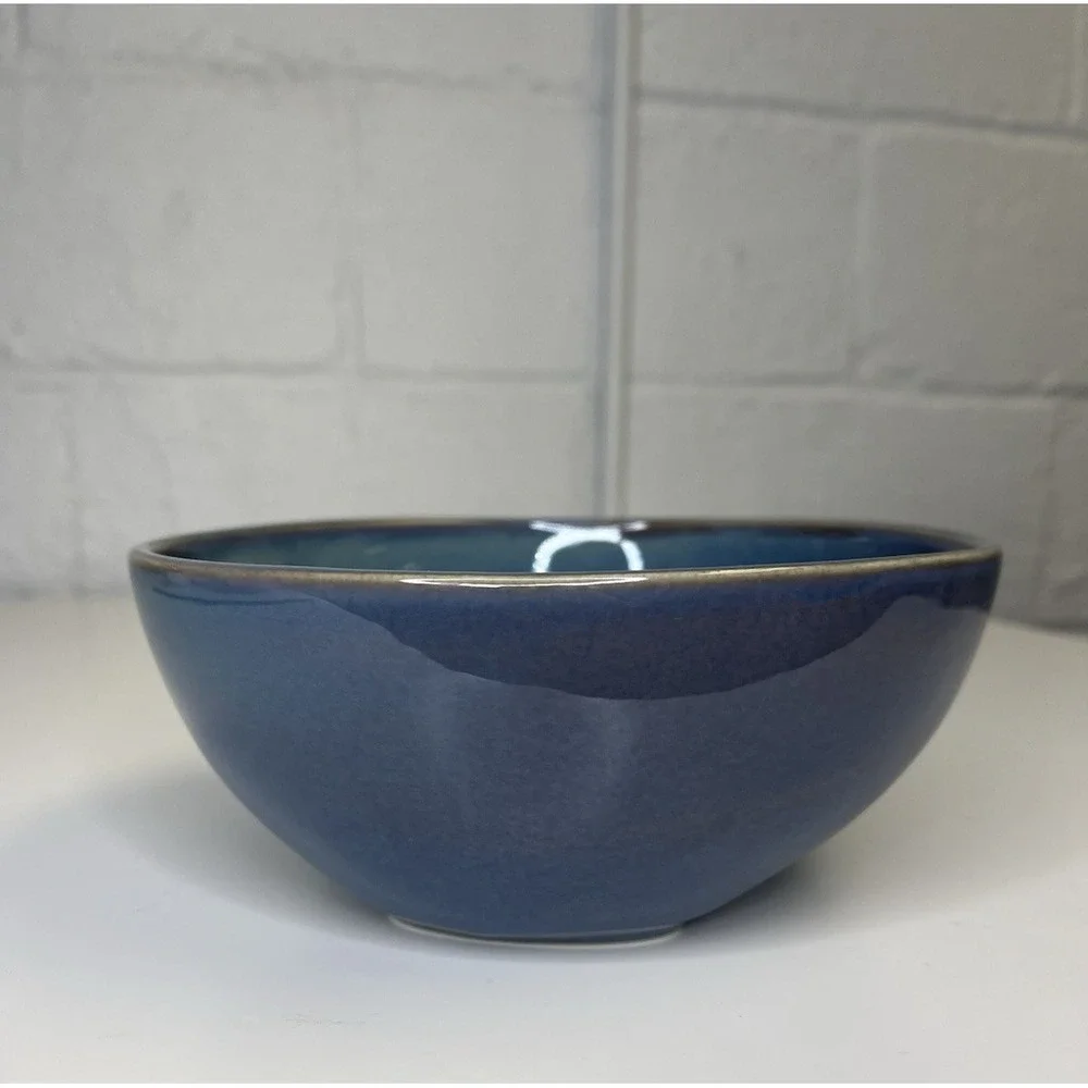 Uncommon Goods‎ Perfect Bite Divided Bowl Peter Both Blue Two Section Ceramic
